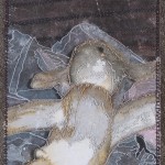 laser print transfer with gel medium, colored with colored pencils