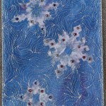 bleach resist, hand painted fabric, embellished with crystals
