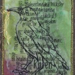 gel medium transfer, thread sketching